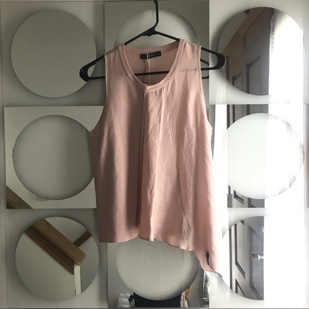 COPY - Zara Blush Pink Suede Knit Tank Top Small
